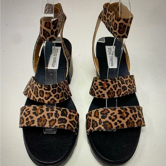 Steve Madden Shoes New Womens Steve Madden Leopard Haidar Strappy Sandals Size 85 Summertime Poshmark